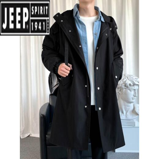 
Jeep (JEEP) windbreaker jacket for men's mid-length autumn and winter 2024 new British men's winter over-knee plus cotton coat F698 black (waist drawstring design) M 90 to 110 Jin [Jin equals 0.5 kg]
