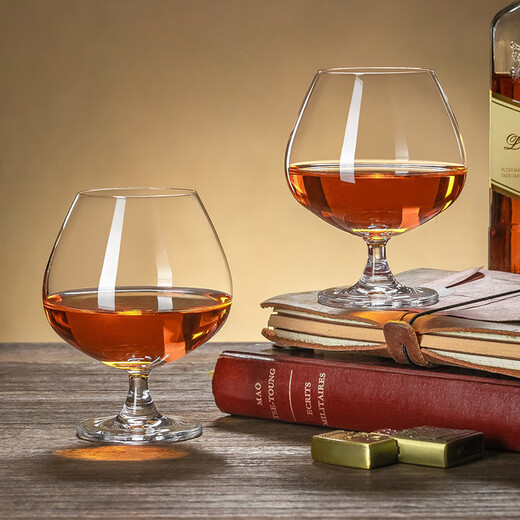 Genus Brandy Glass Crystal Glass Thickened Wine Glass Set Cognac Cup Tall Cup 2-pack Whiskey Glass