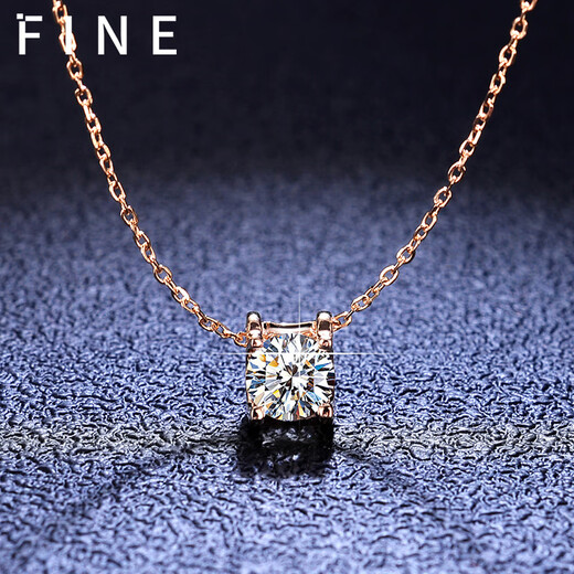 Micro-gift 18k gold diamond necklace simple 1 carat single diamond moissanite bull head pendant alloy temperament clavicle chain gift LC/flawless under the mirror Add to shopping cart and contact customer service SF D-E/extreme