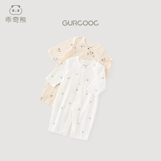 Guaiqi Bear Boys und Mädchen reine Baumwolloben Summer Langarm Klimaanzug Neugeborenen Baby Spring- und Herbst -Pyjamas Ha Klettern Kleidung Dünne Stil