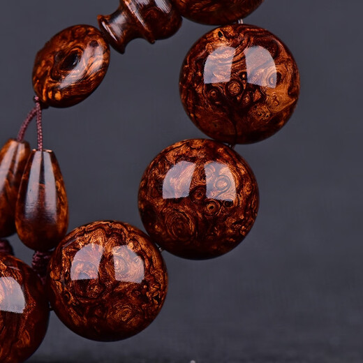 PZI奢侈高端海南黄花梨手串男满瘤疤虎皮顺纹高油密老料海黄佛珠手珠 镇店级爆满瘤疤15mm15颗