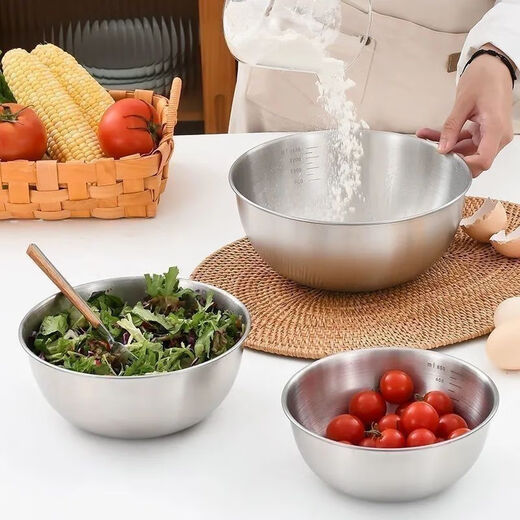 LZJV stainless steel cooking basin bowl for beating eggs and noodle salad cold fruit boiled noodles household and basin stainless steel material 316/rusty imported extra thick cooking basin 316L limited to medium 17cm