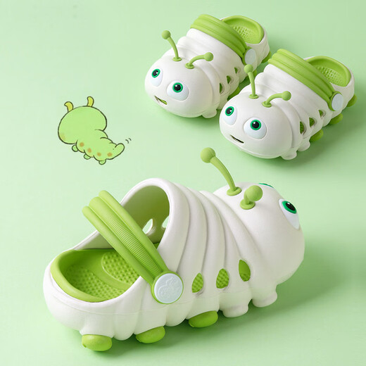 Deer Mili Brand Direct Supply Deer Mili DC110 Caterpillar Beach Shoes Children's Crocs Slippers Apple Green 14.5 cm Inner Length Recommended Foot Length 14cm 150
