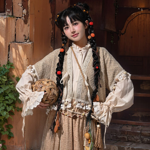 Mori tribe nomadic girl original Han element bloomers Hanfu suit early autumn new women's clothing outer shirt (single piece) single piece S