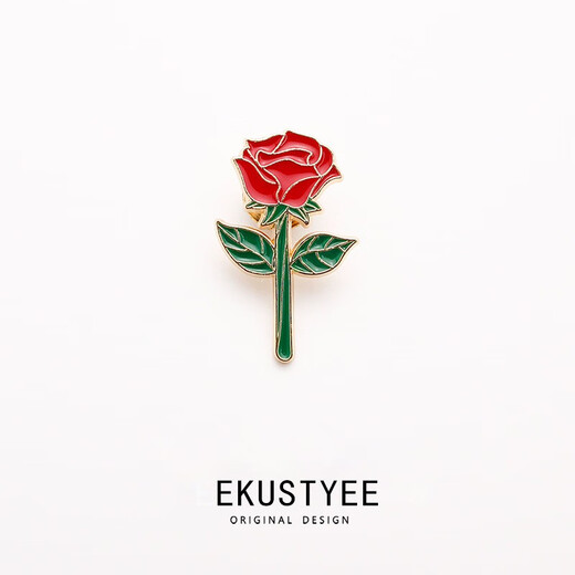 EKUSTYEE Little Prince's Rose Junior Brooch Retro Japanese Men's and Women's Valentine's Day Badge Creative Lapel Pin Accessories Birthday Gift One Serious Rose + Free Gift Box