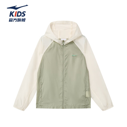 Hongxing Erke (ERKE) children's clothing for boys and girls summer jacket children's outdoor hooded sun protection clothing capsule green 140