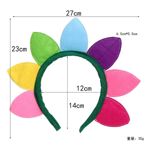 Jieyi Children's Performance Headwear Sunflower Headband Birthday Photo Funny Props Birthday Hat Holiday Decoration Women 1 Pack Colorful Sunflower Headband