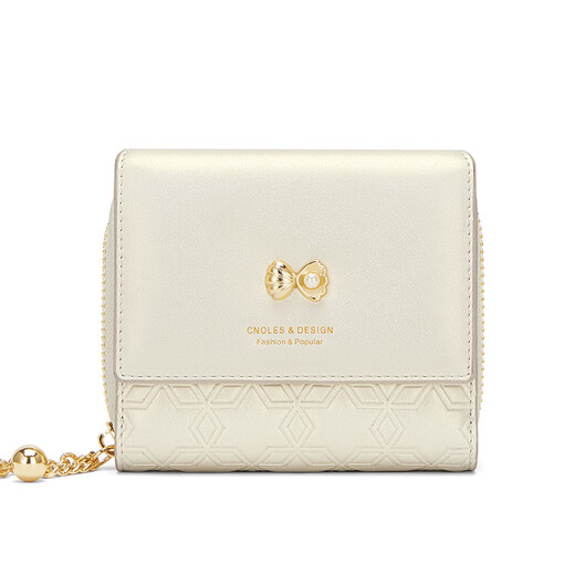 Cnoles Wallet Women 2025 High-End-Sinn für weibliche Münzen Brieftasche Multifunktionskarten-Karten-Tasche Kupplung Tasche Herzfeste Lehrertag Geschenk für Freundin Fantasy Farbe Weiß-Neues praktisches Geburtstagsgeschenk für Frau