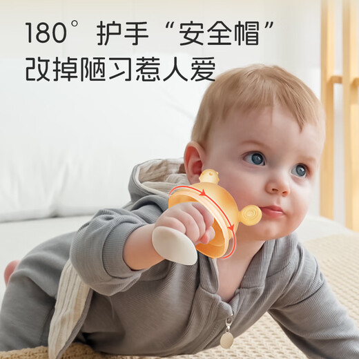 Dr. Ma baby teether, molar stick, small mushroom baby comfort toy 0-1 years old, anti-eating hand and teeth chewing gum 3-piece set