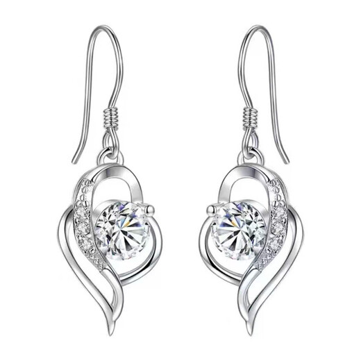 DL 1998 platinum earrings pt950 line PT950 earrings for women 18 women moissanite earrings I have you in my heart a pair of purple diamonds