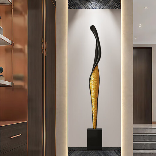 Yisennuo light luxury abstract art ornaments entry entrance cabinet vertical height decoration living room Italian minimalist high-end floor-standing sculpture Back to Time, about 80cm high