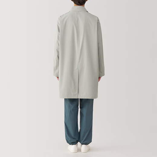 MUJI Men's Waterproof Stand Collar Coat Windbreaker Jacket Men's Mid-Length Men's Spring 25 AD0WUC5S Light Yellow L (175/100A)