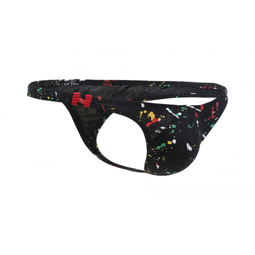 Oloey Sexy Men's Sous -wear imprimé de peinture de coton imprimé string respirant et dominant. Deep Prince Blue L Taille européenne