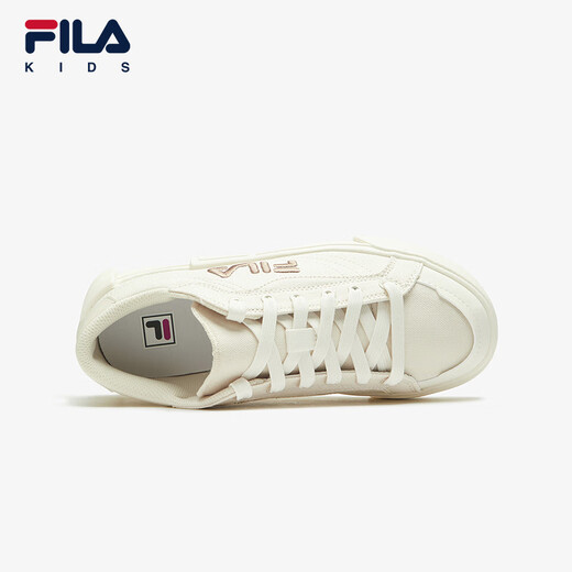 
FILA Fila children's shoes children's casual shoes 2025 summer new low-top canvas shoes for men and women medium-large children's shoes Foam white/milk white-WA 35 inner length 22.0cm