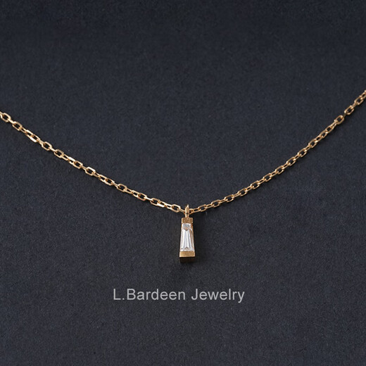 Kechu 18K gold au750 natural single trapezoid diamond pendant necklace women's clavicle chain jewelry 18k gold cultivated diamond pre-sale about 5-8 days
