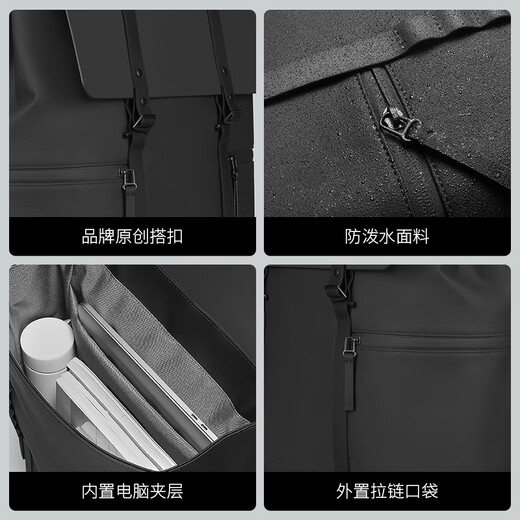 GASTON LUGA Computer Backpack 13-inch Large Capacity School Bag Men's Travel Backpack Water-Repellent Valentine's Day Gift Elegant Black