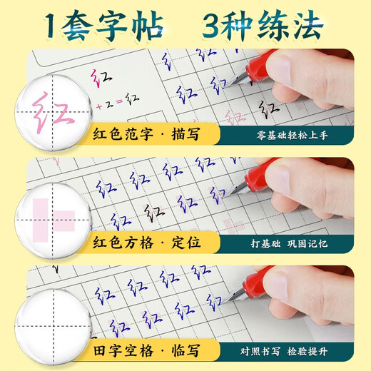 Ink dot copybook, running script copybook, Jing Xiaopeng, running script, calligraphy practice code 5 books, student adult hard-pen copybook, running script entry-level, college boys and girls, beginners, pen copying, tracing red handwritten calligraphy