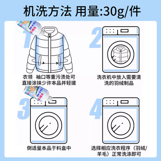 ZiBeak German down jacket fluffy cleaning agent washing machine special detergent laundry detergent dry cleaning agent powerful oil stain removal