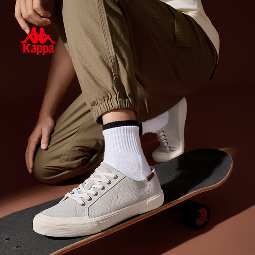 Kappa Herrenschuhe Leinwandschuhe für Männer 2025 Frühlings- und Sommer Neuem atmungsaktives vielseitige schuhschuhe dünne kedenresistente weiße schuh trendy pelican grau 44