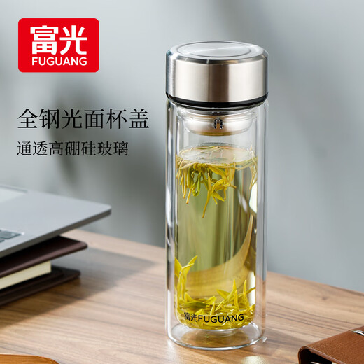 Fuguang double-layer glass large capacity with tea separator high borosilicate tea cup business men's office cup