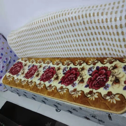 Runhuanian thickened non-slip solid wood mahogany plush blanket sofa cushion three-piece set single three-person four-person spring and autumn chair cushions Splendid Future Yellow 55*55 single cushion