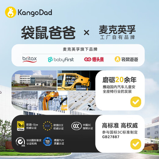 袋鼠爸爸（EURO KIDS）安全座椅婴儿0-12岁360度旋转儿童车载汽车用座椅星途pro流沙金
