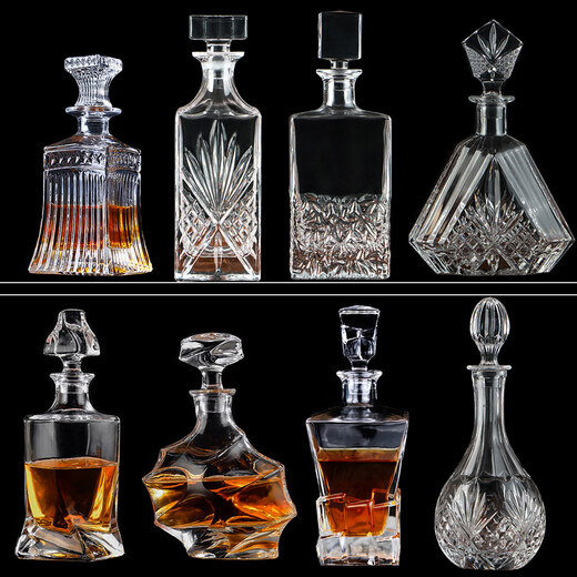新款热门玻璃威士忌樽洋瓶壶醒器瓶杯具套装 850ml 15868()