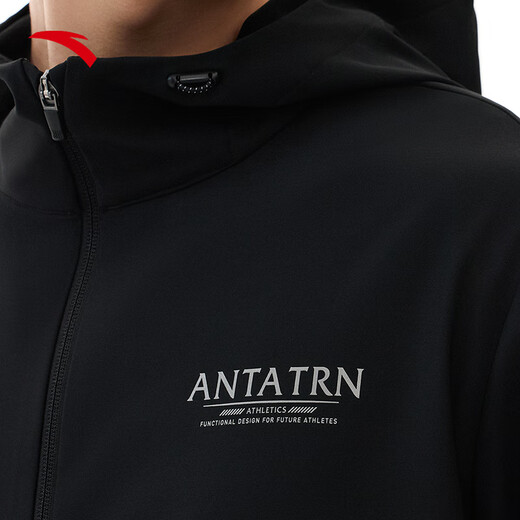 ANTA Water-Repellent Hooded Sports Jacket Men's Fall Fitness Running Three-Proof Sportswear Woven Jacket Top