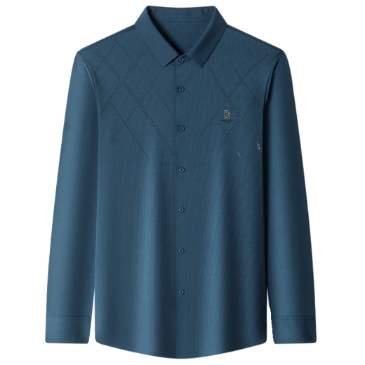 Mulberge's Mulberry Silk Shirt à manches longues Business d'âge moyen Business Casual Men LB6623-Red M 165 Convient à 100-115Jin [Jin est égal à 0,5 kg]