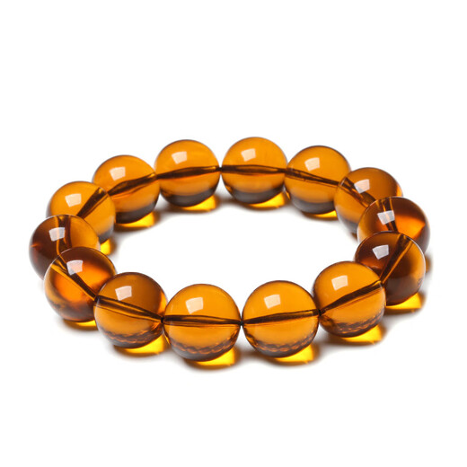 DRJEFUN natural authentic beeswax amber Burmese tea amber bracelet color changing blue amber sweater chain for men and women tea amber single circle 10mm