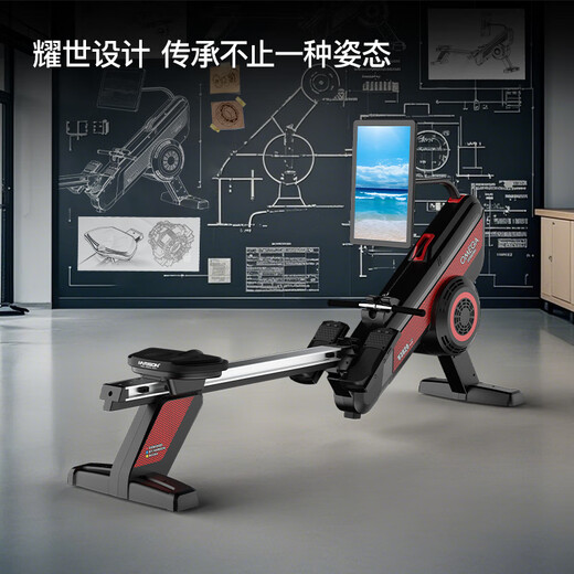 Hanchen rowing machine home indoor intelligent magnetically controlled wind resistance dual-power rowing machine fitness equipment W3820eco W3820Trackeco (color screen)