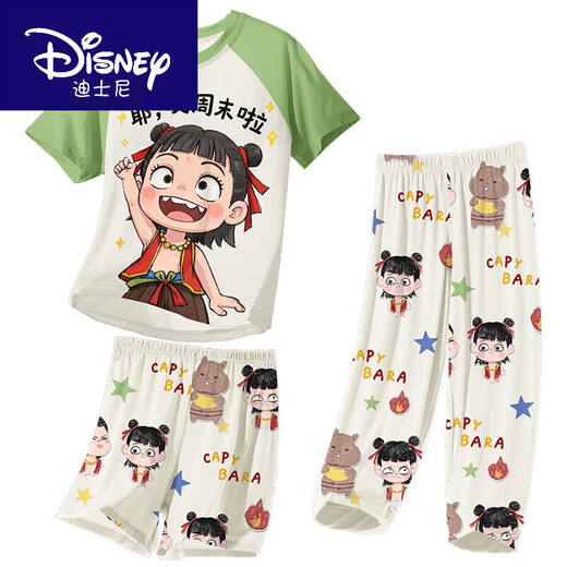 迪士尼（Disney）儿童睡衣小男孩莫代尔薄款夏季男童中大童三件套家居服 1M--ST-12353 170 14码(130-140)cm
