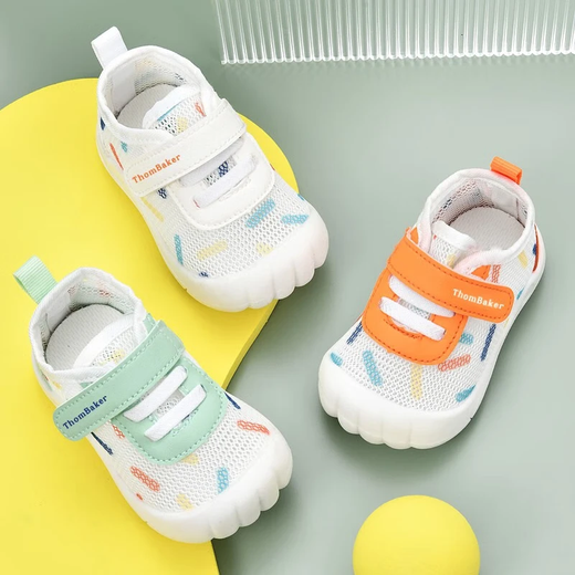Tombeck Baby Jungen Kleinkindschuhe Sommer Mesh Schuhe Baby Sandalen weiche Sohle Nicht-Schlupf 0-1-2 Jahre alte Mädchen Sommerstil Beige 18