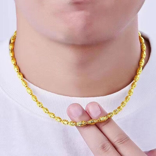 OFK gold 2025 new pure gold men's necklace olive chain simple bamboo chain yellow domineering olive chain 999 gold 36 grams solid will be restored soon