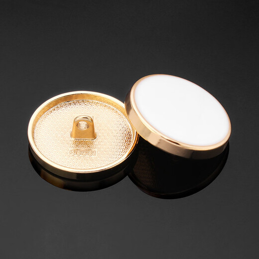 君吻金属纽扣扣子高档圆形上衣大衣扣女毛呢风衣袖扣西服扣男西装钮扣 金边黑色【送针线】 15mm 【10颗】袖扣推荐