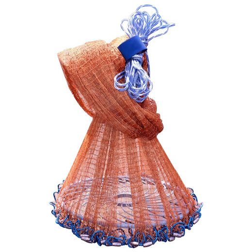 Dilimo cast net hand-thrown fish net fishing net Frisbee net Frisbee fishing net tire line fishing gear fishing net spin net chain weighted version tire line Frisbee net - 1 finger diameter 5.4 meters - height 2.7 meters