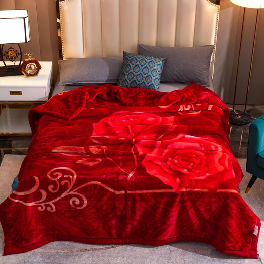 
Antarctic Rasher blanket quilt thickened double velvet blanket single dormitory nap blanket autumn and winter sofa cover blanket wedding blanket 653 Dahong 150X200cm about 3 Jin [Jin equals 0.5 kg]