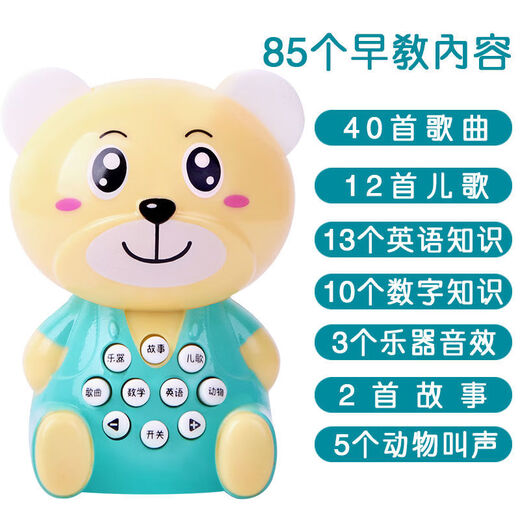Nettes Zuhause Neue Mini Kaninchen Baby Baby Spielzeug Early Education Story Maschine Einjährige Aufklärungsjunge und Mädchen Geburtstag Geschenk Sky Blau Kaninchen + Lanyard + Batterie