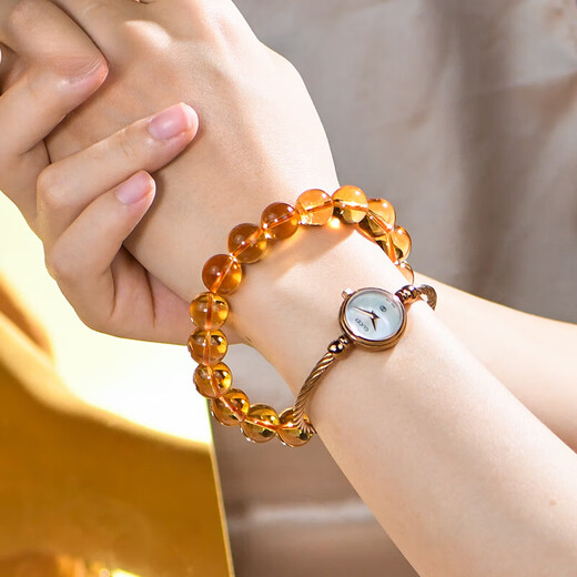 Eternal symbol light luxury natural 7A + Brazilian old mine whiskey citrine fortune bracelet citrine bracelet for men and women Valentine's Day gift 7a + about whiskey 7mm