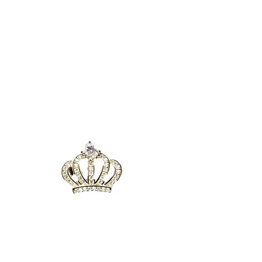 WOUG Korean style fashion crown zircon brooch creative personality cute pin simple personality suit small size
