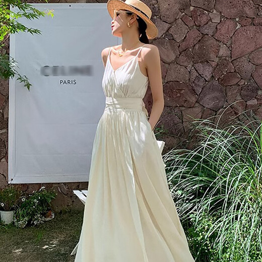 Miao Yijia White Kleid Frauenrock Sommer 2025 Neue High-End-Kleider am See