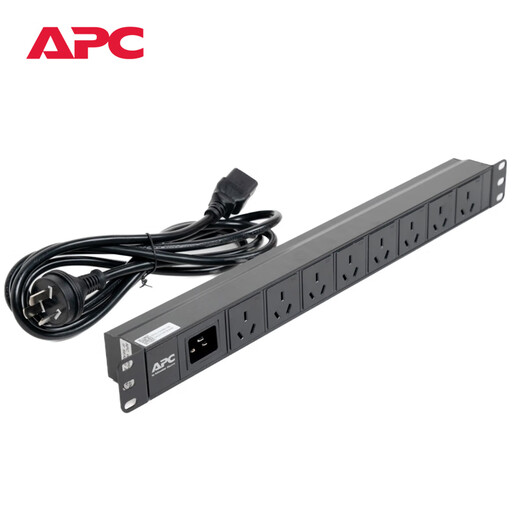 APC Schneider PDU industrial socket strip, cabinet PDU socket, power strip, high power PDU strip EPDU1016B-GB 8-bit 10A national standard jack, with C14 power cord