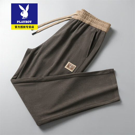
Playboy autumn and winter men's trousers casual pants men's Korean style fashion trend men's hoodies trendy slim men's casual pants h6625/black XL 175 Recommended 130-150Jin [Jin equals 0.5 kg]
