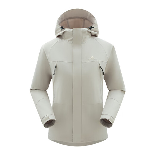 Tuoluzer Outdoor-Sport dreidichte Windbreaker-Jacke für Männer und Frauen im Herbst und Winter loser Windfehler wasserdichte Bergsteigeranzug Wanderung Wasserdichte Jacke apricosenfarbe s