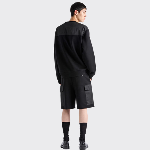 PRADA/Prada Gift Men's Oversize Regenerated Nylon Sweatshirt Black/Black S