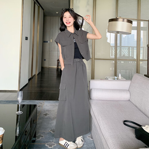 Rongyuege Fashion Grey Work Sup Юбка для женщин в взрыве Summer Street и снижение возраста. ТЕПРУМЕНТ ТУРНАЯ И КЛАССКАЯ СЕРВА