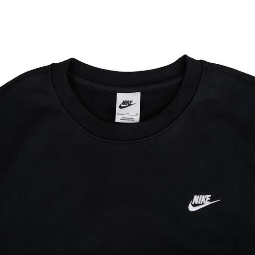 耐克（NIKE）男子针织毛圈上衣经典刺绣小标休闲套头衫圆领运动卫衣 FN3889-010 XL