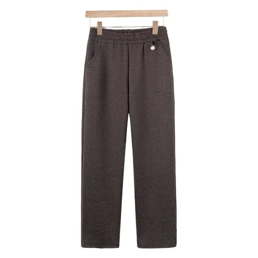 Fengxiao middle-aged and elderly women's winter woolen straight pants, new mother's wear, autumn and winter velvet thickened trousers, high-waisted casual pants