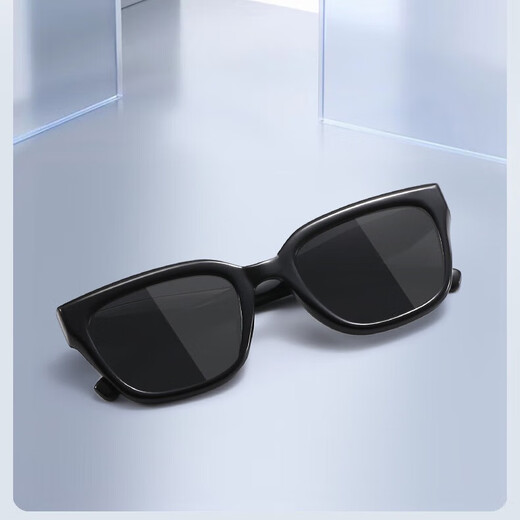 Lekali-Sonnenbrille, Sonnenbrille, Männer und Frauen, Internet-Promi-Retro Street Shot, heiße Mädchenbrille, schlankes rundes Gesicht, Seaside-Persönlichkeit, Vier-Punkte-Sonnenbrille [Black Frame Grey Film]