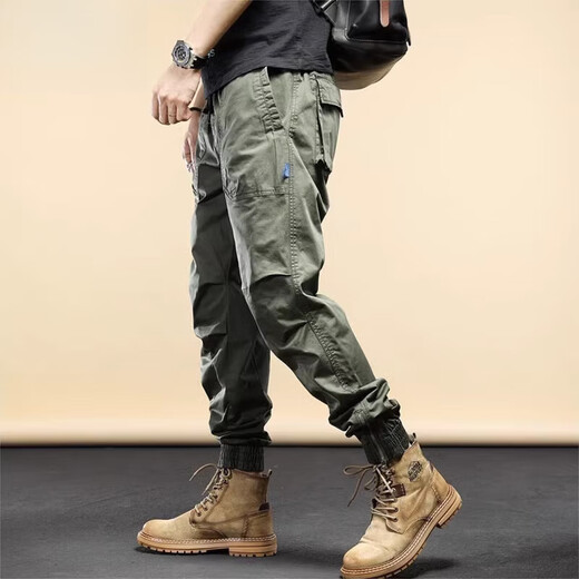 Jeep Spirit Jeep Pantalon décontracté pour les hommes hiver plus en velours épaissie de sports de sport pour les vêtements de travail de montagne polyvalente pantalon long pour hommes 679 kaki 32